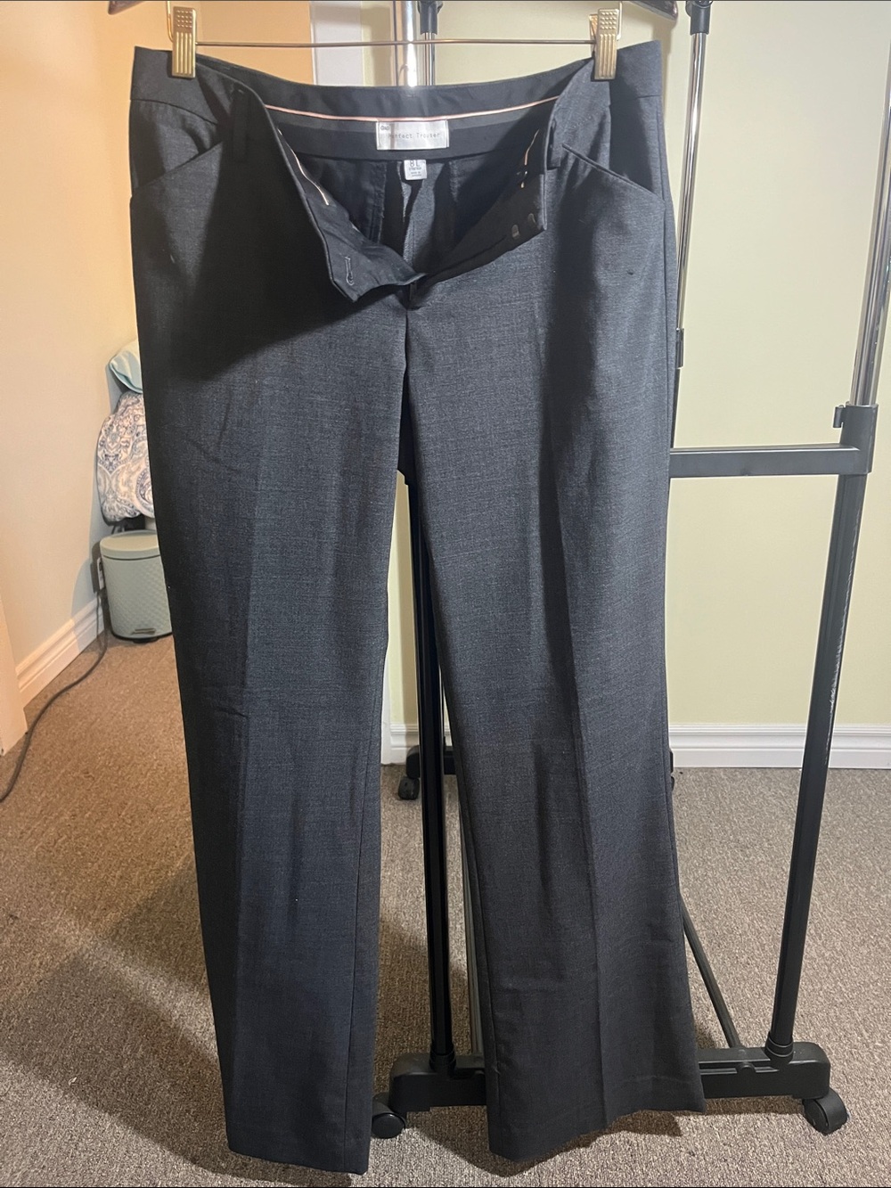 Women’s Classic Gap Perfect Trouser 8Long Dark Grey Dress Pants